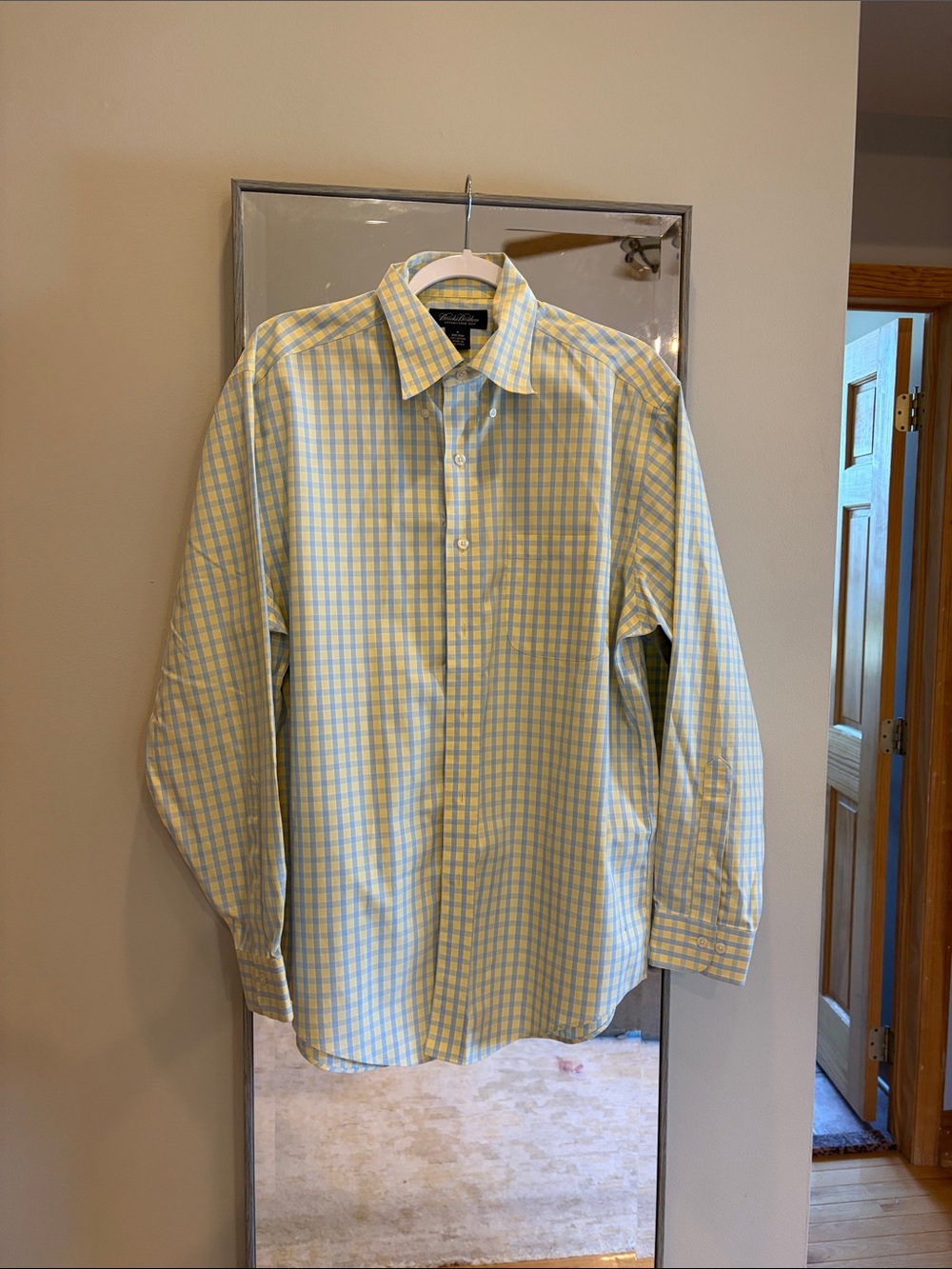 Brooks Brothers Light Blue & Yellow Check Dress Shirt